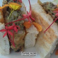 Veg croquette sandwich at Sustaina in Bangkok