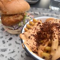Their loaded vegan waffle friess  at Fat Hippo in Liverpool