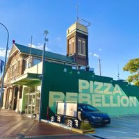 Directly next to the Fire Station . #Veganuary at Pizza Rebellion in Orange