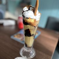 Biscoff Vegan sundae - yum!  at Cadwaladers in Porthcawl