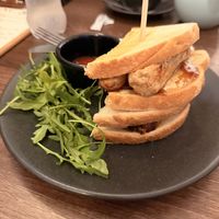 Vegan sausage and chutney toastie   at Cadwaladers in Porthcawl