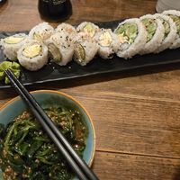 Vegan California Roll, Dynamite Roll, and Gomae at Ogenki in Vancouver