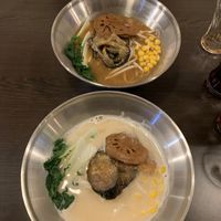 Food came in doggy bowls. Overall poor presentation. It tasted alright.  at Ane Ramen in Maastricht