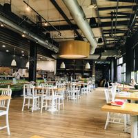 Gorgeous inside dining at True Food Kitchen in Santa Monica