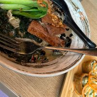 black garlic ramen + nigiri special  at Maki & Ramen in Glasgow