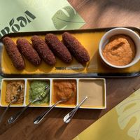 Beet root and cashew croquettes   at Vegan Vogue in Bangalore