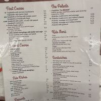 menu in Englishh  at Da Michele Pozza in Pozza Di Fassa