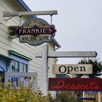 Front of restaurant at Frankie's in Mendocino