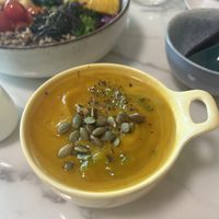 Pumpkin soup  at Young Vegan - 有样纯素西点 in Shenzhen