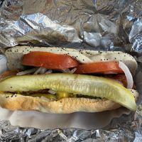 The Chicago Dog with Veggie/vegan dog  at The Chicago Cafe in Florence