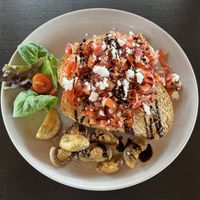 Hearty Vegan Bruschetta - I’ll agree the bruschetta was hearty, but charging $5 for four mushrooms is disgraceful  at Frigg in Manly West