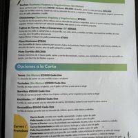 Menu   at Los Gatos Locos in Ojochal De Osa