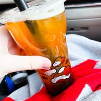 Passion fruit green tea with tapioca boba  at Kung Fu Tea in Toledo