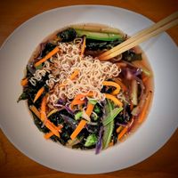 Vegan Ramen (Miso broth, no shrimp, no egg, sub veggies) at Bejuco Breeze Sushi Lounge in Esterillos Este