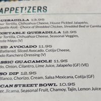 Menu at ESPADÍN in Temecula