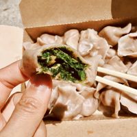 Shepherd’s purse dumplings  at Pleasant Life Healthy Vegetarian Restaurant 悦意生活素食餐厅 in Shenzhen