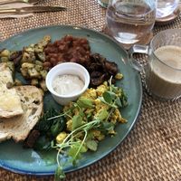Rise breakfast and oat lattes   at Rise Plant Kitchen + Movement Studio in Malvern