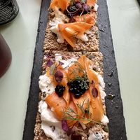 Carrot lox crispbreads  at Rise Plant Kitchen + Movement Studio in Malvern