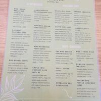 Menu   at Rise Plant Kitchen + Movement Studio in Malvern