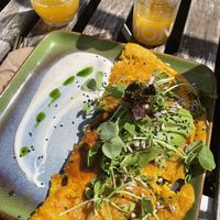 Chickpea omelette  at Rise Plant Kitchen + Movement Studio in Malvern