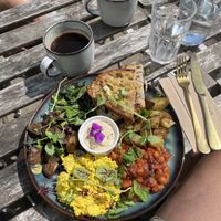 Breakfast plate, great coffee   at Rise Plant Kitchen + Movement Studio in Malvern