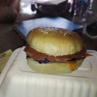 Vegan salami sandwich  at Blue Zone Living Foods in Linden