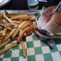 Vegan burger, vegan mayo and vegan cheese at Urban Stack Burger Lounge in Chattanooga