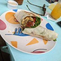 Hot veggie wrap with vegan mayo at Gurisa in Angra Dos Reis