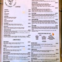 Marea menu at Marea Surf Shop Cafe in Samara