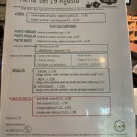 The  menu of the day, vegan labelled   at Caffè con Tè in Modena