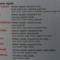 these are the vegan options at tiratardi at Tiratardi in Rosolina Mare