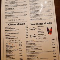 Menu at The Beacon in Shrewsbury