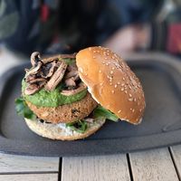 Chickpea and quinoa burguer at The Green Affair - Parque das Nações in Lisbon
