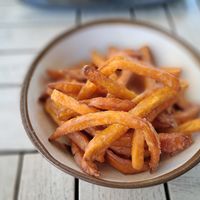 Sweet potato chips at The Green Affair - Parque das Nações in Lisbon