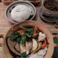 vegan fish with rice, bao bun at Umami - P-Berg in Berlin