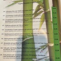 Menu  at Kim Chung in Nuremberg