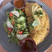 Potato omelette   at Muchas Vidas in Merida