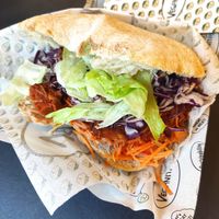 Jackfruit pita at Veganitas in Zurich