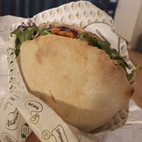 Huge pita portion! at Veganitas in Zurich