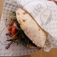 Salmon at Veganitas in Zurich