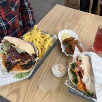 left : mexican pita and right salmon pita  at Veganitas in Zurich