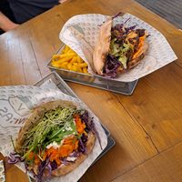 Salmon und Mexican Pita 💕 at Veganitas in Zurich