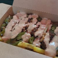 Loaded fries at Veganitas in Zurich