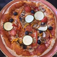 Vegan pizza   at Vittoria on the Bridge in Edinburgh
