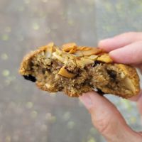 Inside of oatmeal raisin coconut cookie at Round & Edgy in Berlin