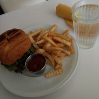 Vegan burger at Loving Hut in Claremont