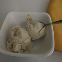 Vegan vanilla ice cream at Loving Hut in Claremont