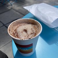 Cayenne hot chocolate after a few sips  at Nibble Chocolate - Little Italy in San Diego