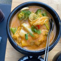 Curry served with noodles  at Restaurant The City in Eindhoven