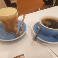 Decaf soya latte and long black at Laneway & Co in Newcastle Upon Tyne